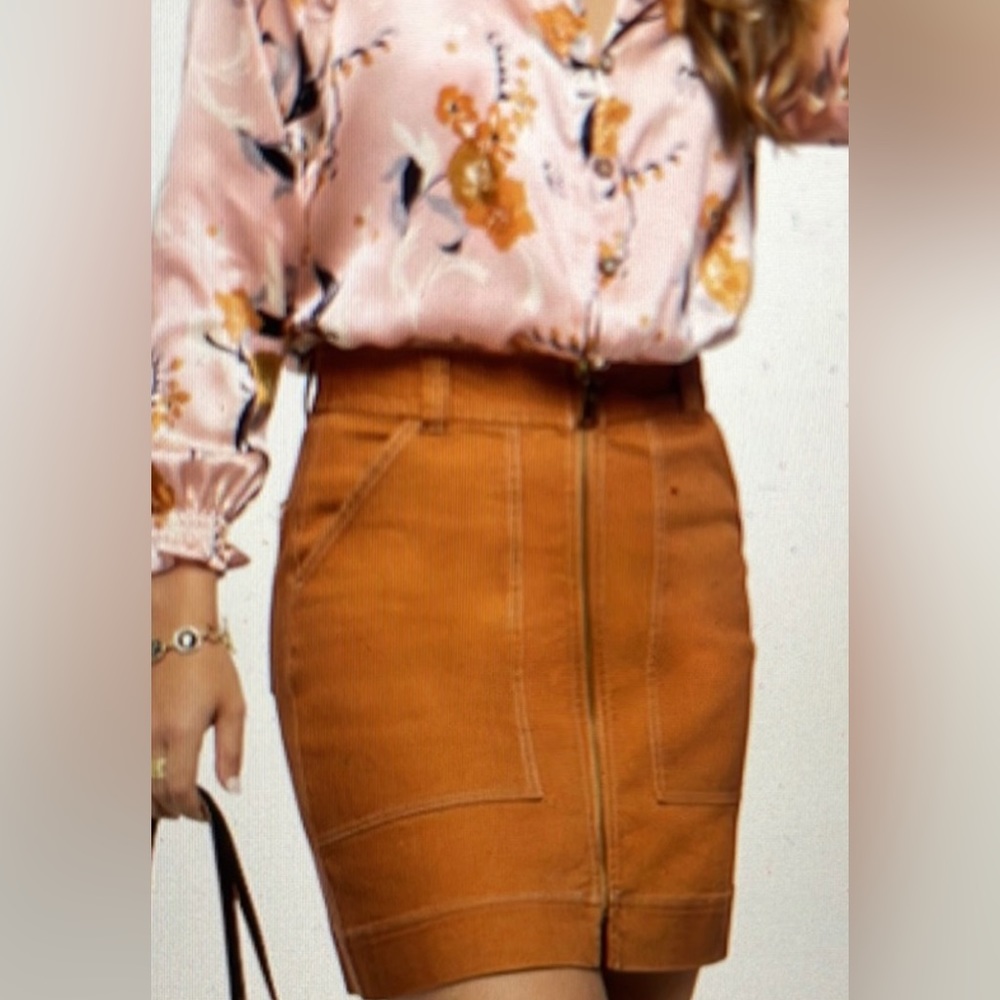 SPARTINA 449 Camel Neutral Denim Canvas A-Line Skirt. Size 6. NWT